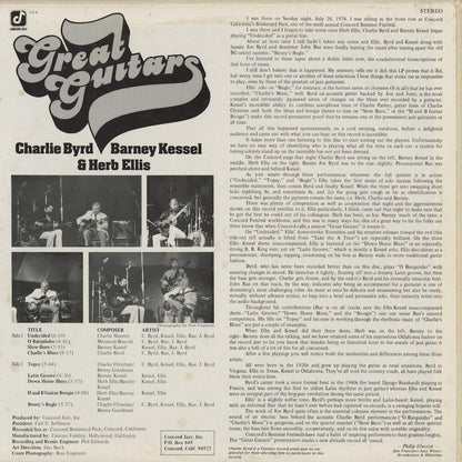 Charlie Byrd, Barney Kessel, Herb Ellis - Great Guitars (CJ-4) LP 1975 US Concord Jazz｜中古LP