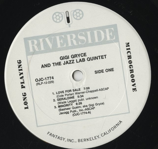 Gigi Gryce - And The Jazz Lab Quintet (OJC-1774) LP 1991 US Riverside / Original Jazz Classics｜中古LP label
