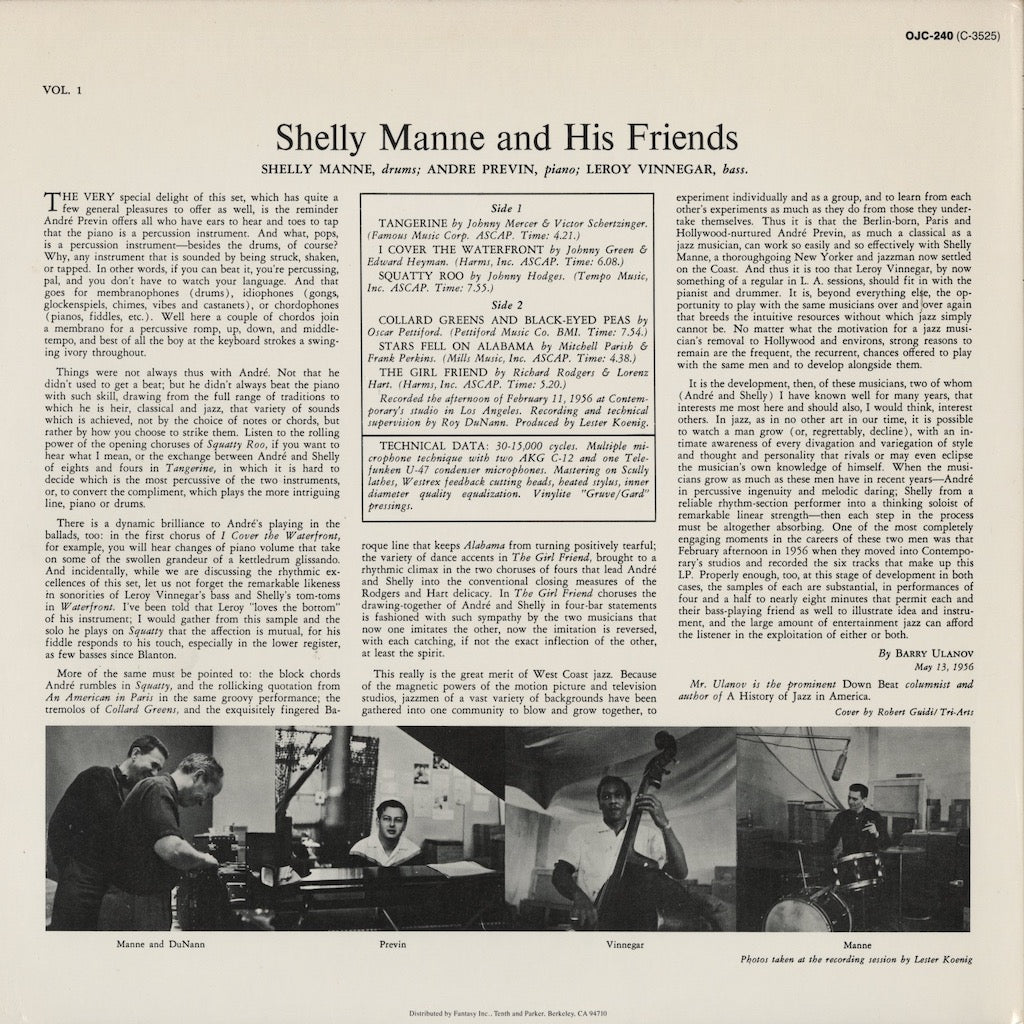 Shelly Manne & His Friends / シェリー・マン / Shelly Manne & His Friends Vol. 1  (OJC-240)
