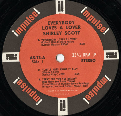 Shirley Scott – Everybody Loves A Lover (AS-73) LP 1965 US Impulse｜中古LP