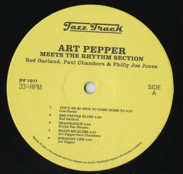 Art Pepper / アート・ペッパー / Meets The Rhythm Section (JT1011)