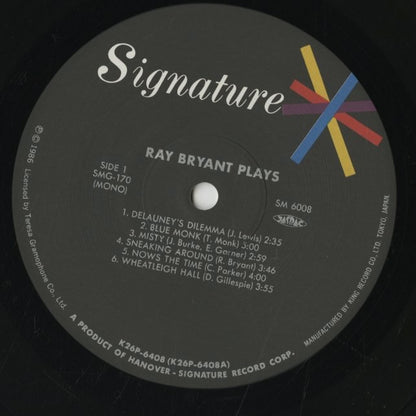 Ray Bryant - Ray Bryant Plays (SM 6008) LP 1986 JPN Signature / King Record｜中古LP