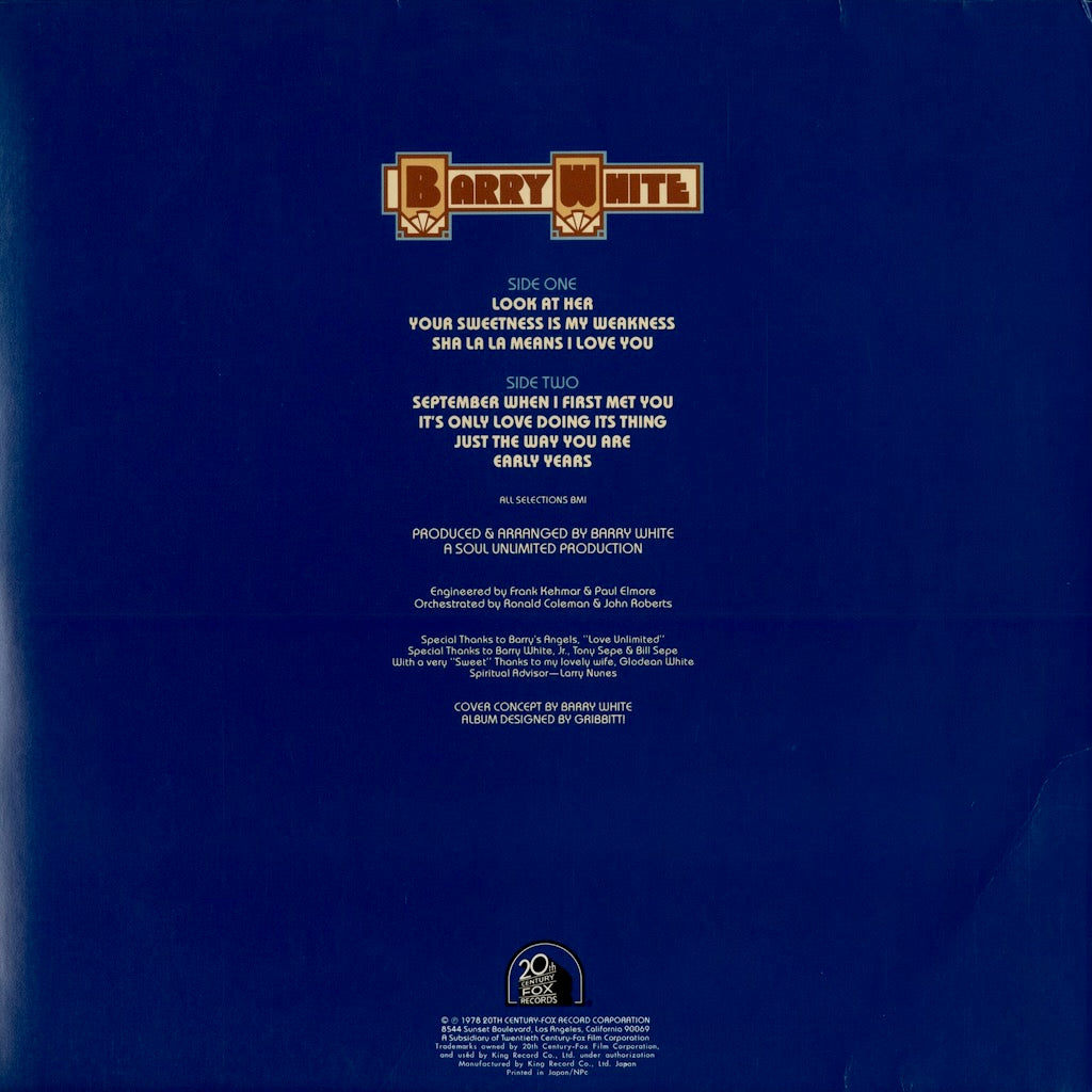 Barry White - Barry White The Man (GP 640) 1978 JPN 20th Century｜中古LP
