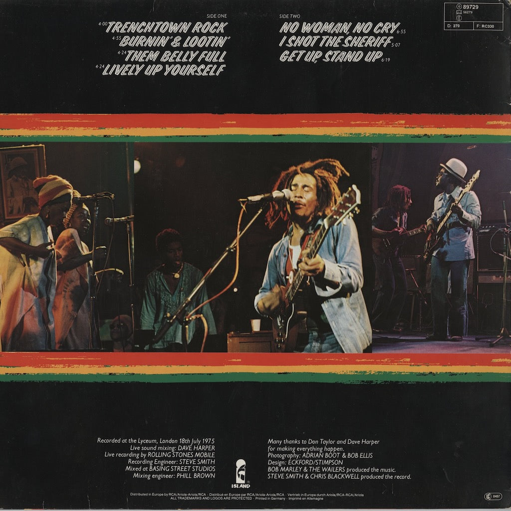 Bob Marley & The Wailers / ボブ・マーリー & ザ・ウェイラーズ / Live! (89 729 XOT)