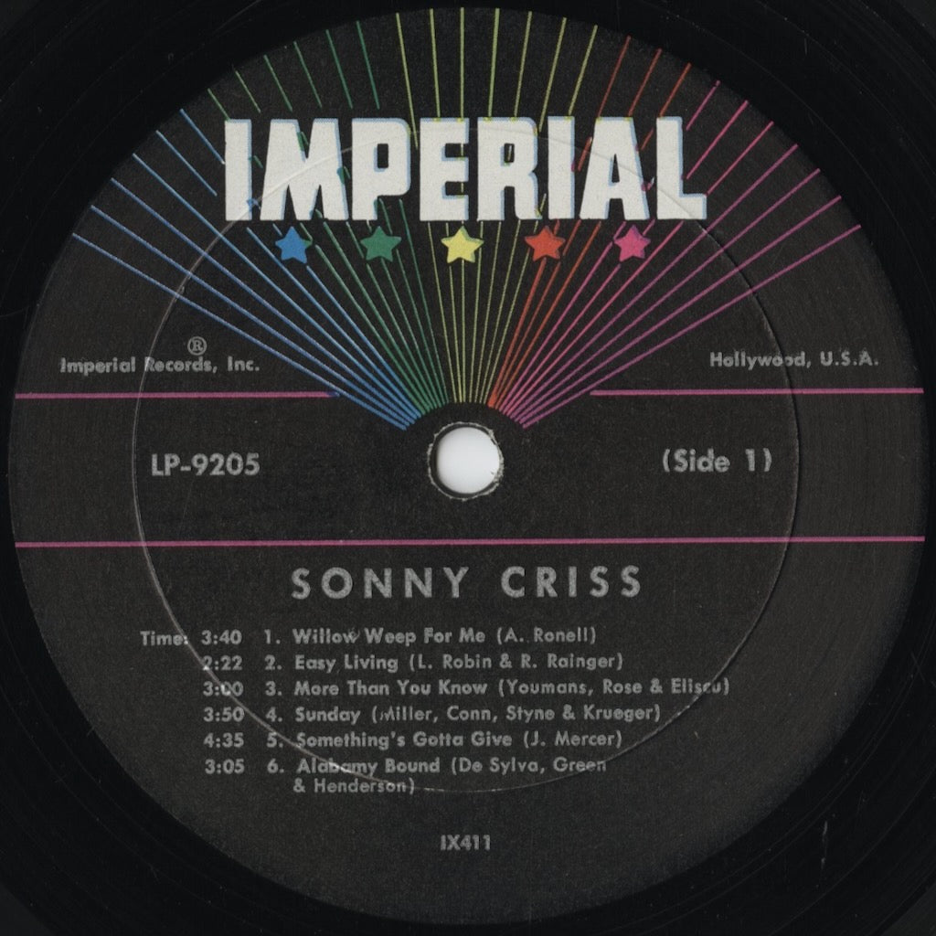 Sonny Criss – Criss Cross (LP-9205) LP 1963 US Imperial | 中古LP