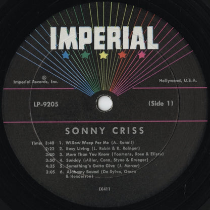 Sonny Criss – Criss Cross (LP-9205) LP 1963 US Imperial | 中古LP