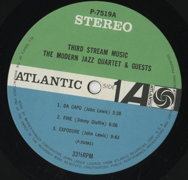 Modern Jazz Quartet / モダン・ジャズ・カルテット / Third Stream Music (P-7519A)