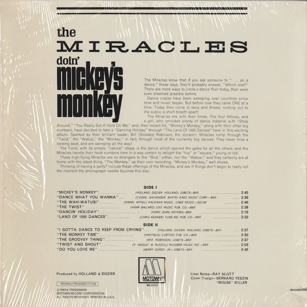 The Miracles - Doin' Mickey's Monkey (M5-217V1) LP 1981 US Motown｜中古LP