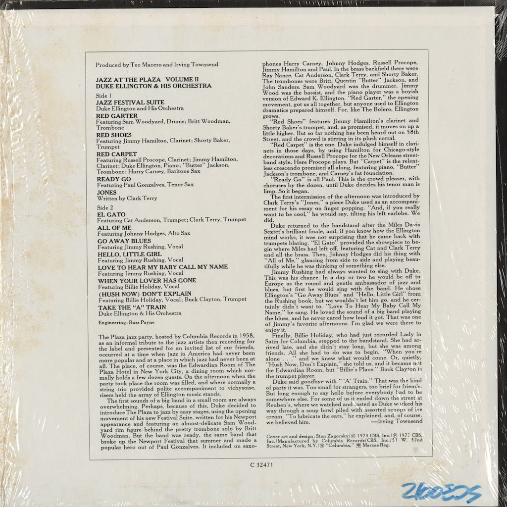 Duke Ellington & His Orchestra / Jazz At The Plaza Vol. II (C 32471) LP US Columbia｜中古LP