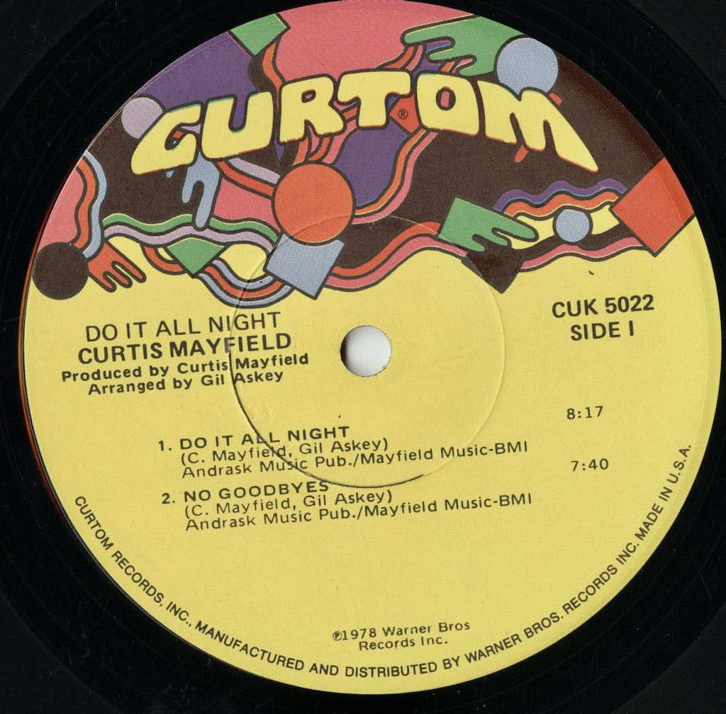 Curtis Mayfield - Do It All Night (CUK 5022) 1978 US Curtom｜中古LP