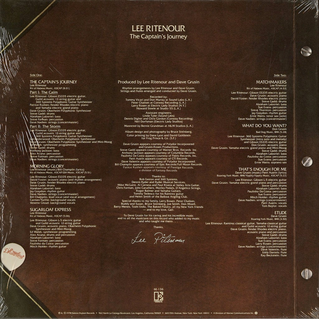 Lee Ritenour / The Captain's Journey (6E-136) LP 1978 US Elektra｜中古LP