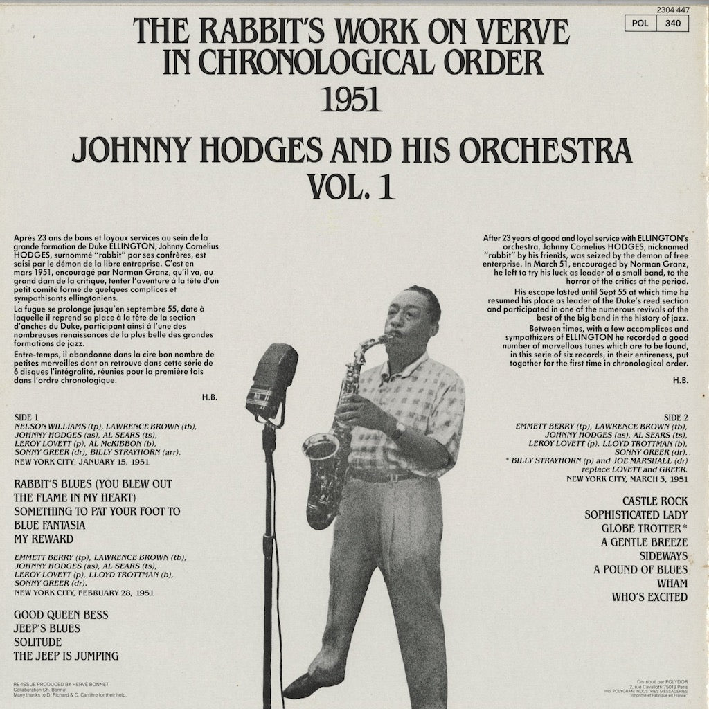 Johnny Hodges And His Orchestra / The Rabbit's Work On Verve - Vol. 1  (2304 447)