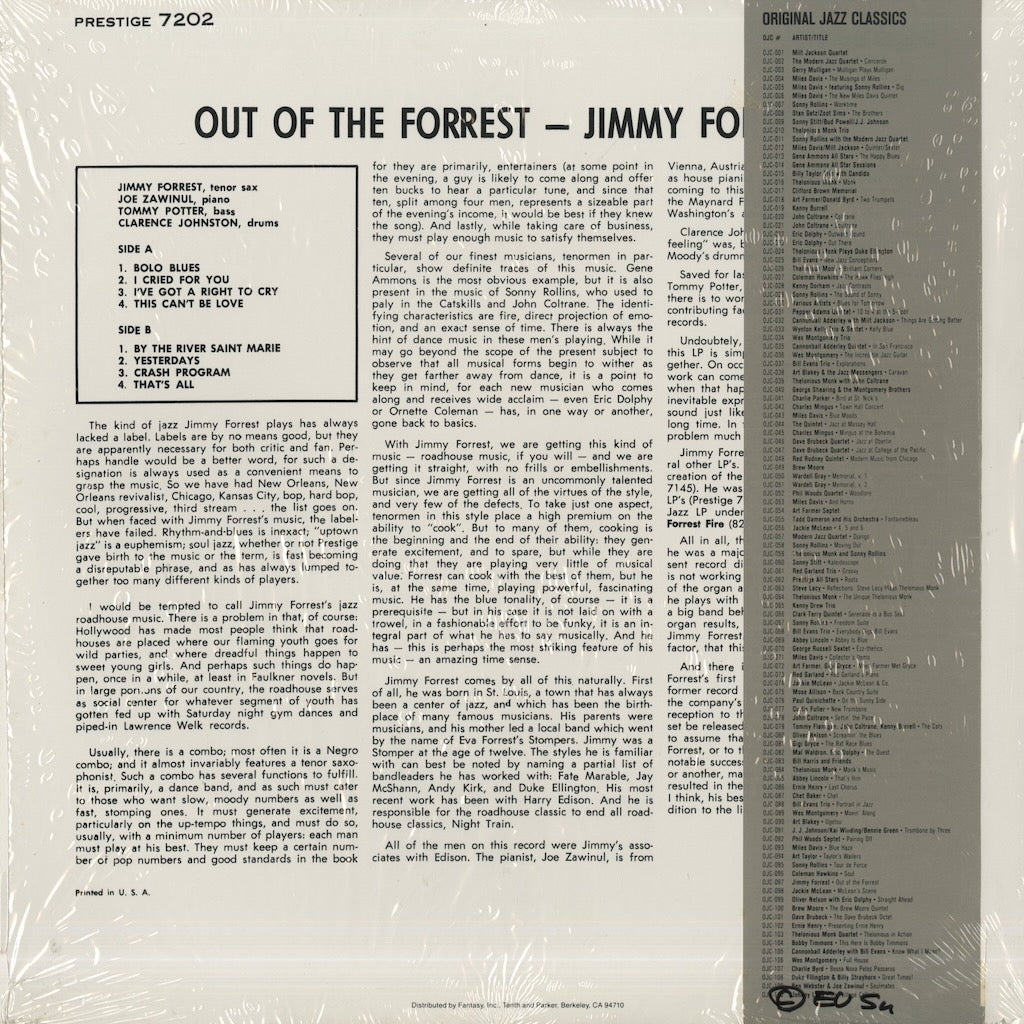 Jimmy Forrest / ジミー・フォレスト / Out Of The Forrest (OJC-097)