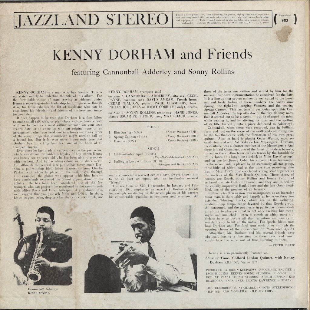 Kenny Dorham / ケニー・ドーハム / Kenny Dorham And Friends (JLP 982) - Orpheum Productions