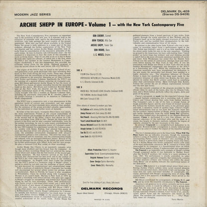 Archie Shepp With The New York Contemporary 5 - In Europe (DS 9409) LP 1967 US Delmark｜中古LP