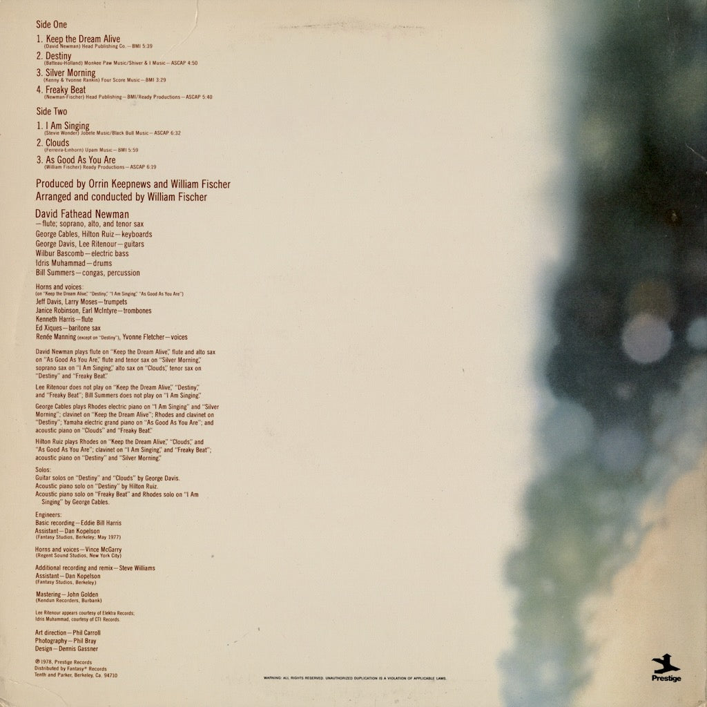 David Fathead Newman / デヴィッド・ファットヘッド・ニューマン / Keep The Dream Alive (P-10106)