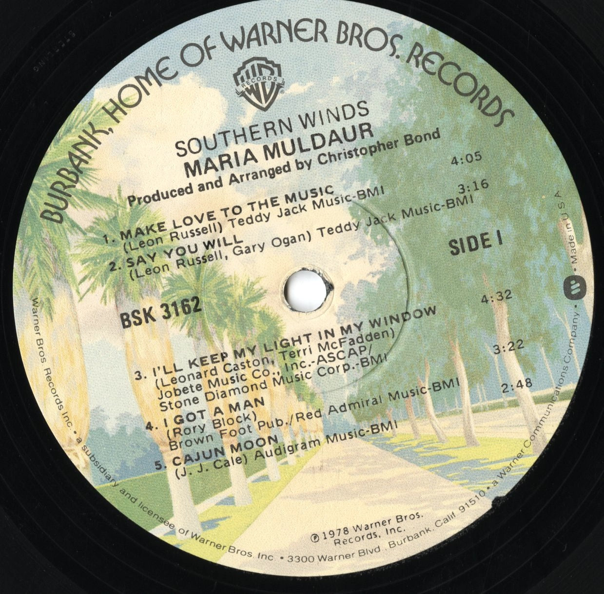 Maria Muldaur - Southern Winds (BSK 3162) 1978 US Warner｜中古LP