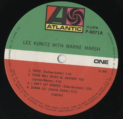 Lee Konitz / リー・コニッツ / Lee Konitz With Warne Marsh (P-6071A)