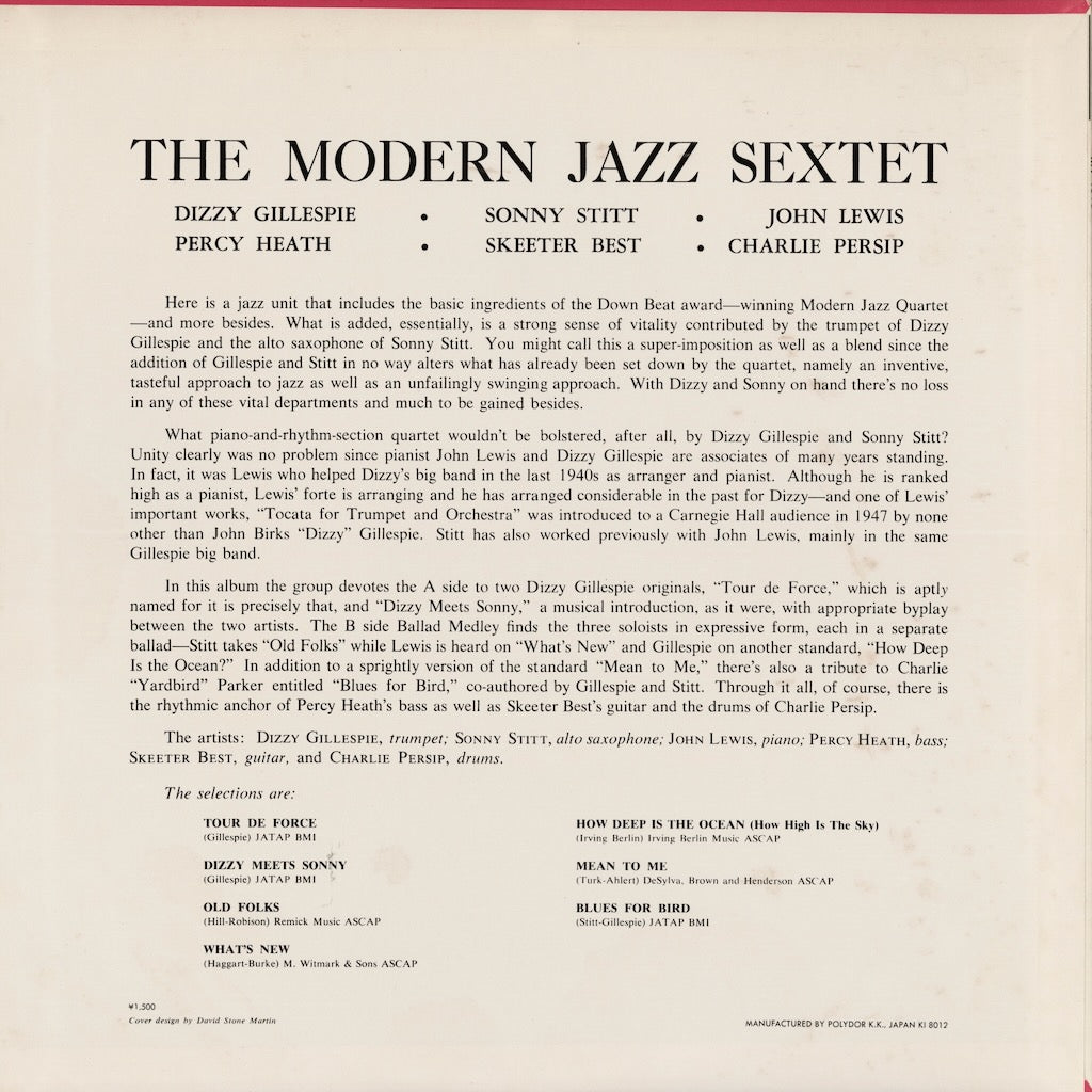 The Modern Jazz Sextet / (1956) / (MV 4019)