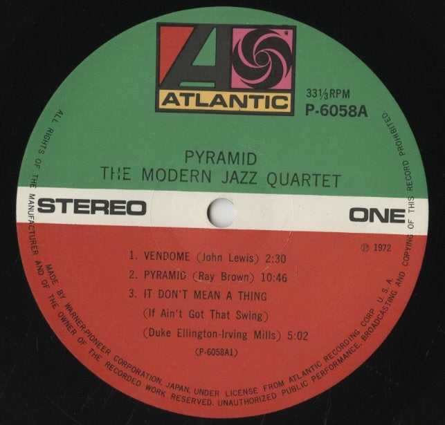 The Modern Jazz Quartet - Pyramid (P-6058A) 1972 JPN Atlantic｜中古LP