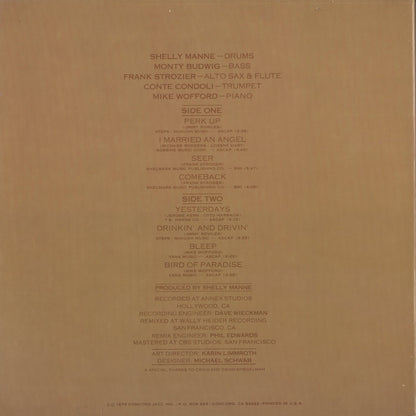 Shelly Manne - Perk Up (CJ-21) LP 1975 US Concord Jazz｜中古LP