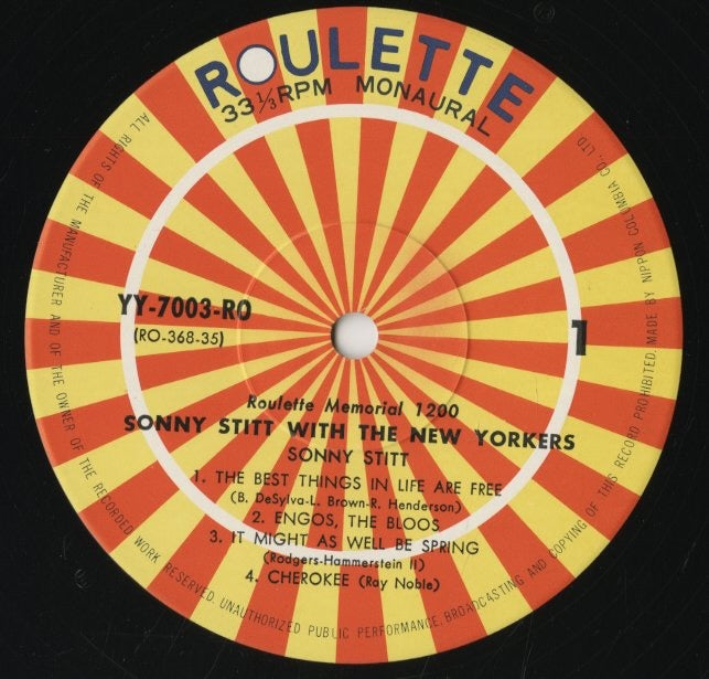 Sonny Stitt  / ソニー・スティット / With The New Yorkers (YY-7003-RO)