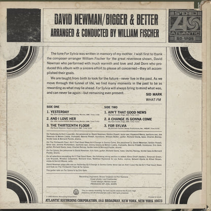 David Newman - Bigger & Better (SD 1505)｜中古LP
