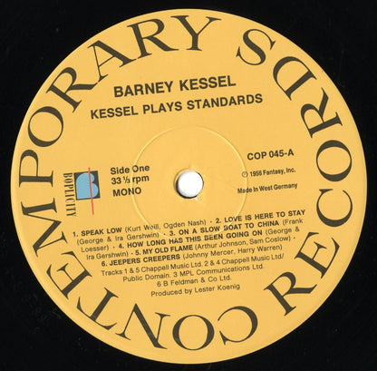Barney Kessel - Kessel Plays Standards (Barney Kessel, Vol. 2) (COP 045) LP early1980s Germany Contemporary - Fantasy｜中古LP