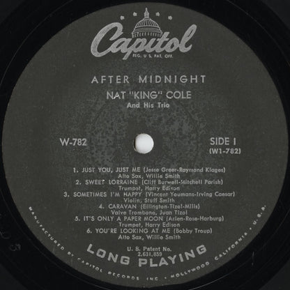 Nat King Cole – After Midnight (W-782) LP 1957 US Capitol | 中古LP