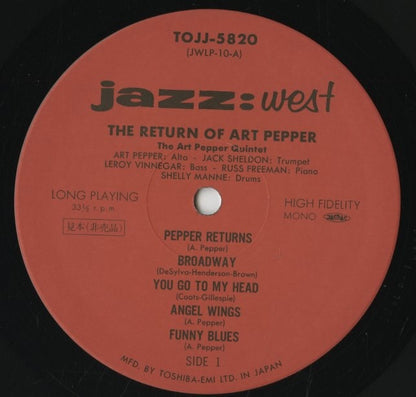 Art Pepper / アート・ペッパー / The Return Of Art Pepper (TOJJ-5820)