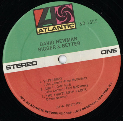 David Newman - Bigger & Better (SD 1505)｜中古LP