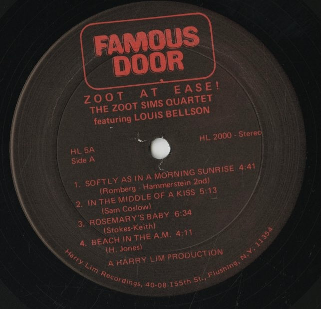 Zoot Sims / ズート・シムズ / Zoot At Ease (HL-2000)