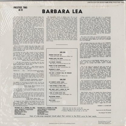 Barbara Lea / Barbara Lea With The Johnny Windhurst Quintets (OJC-1713) LP US OJC｜中古LP