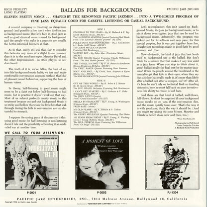 V.A./ Ballads For Backgrounds  / Gerry Mulligan Quintet, Chet Baker Quartet etc (PJ-0503)