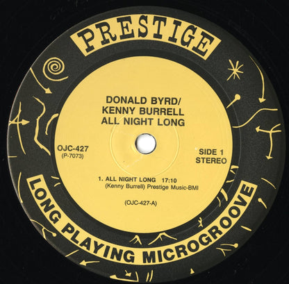 Donald Byrd, Kenny Burrell / ドナルド・バード、ケニー・バレル / All Night Long (OJC-427)