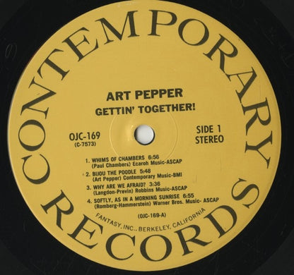 Art Pepper / アート・ペッパー / Gettin' Together (OJC-169)
