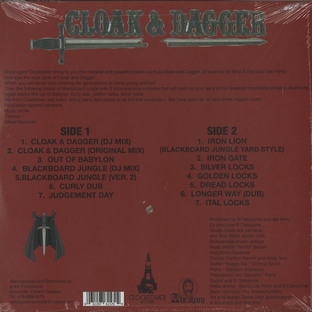 Lee Perry Cloak and Dagger CTLP1045 LP 1973 Canada Clocktower DUB ダブ　レゲエ　back cover