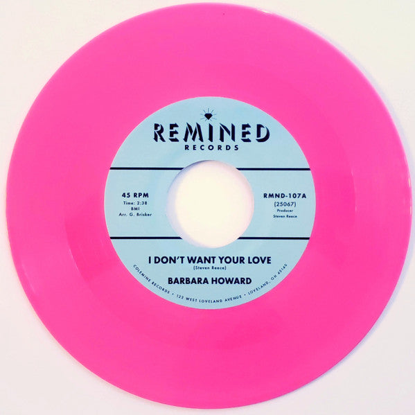 Barbara Howard『I Don't Want Your Love / The Man Above』US Remined 7inch（RMND-107）ピンク・カラー盤 シスター・ファンク名曲
