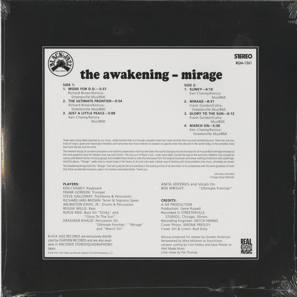 The Awakening Mirage RGM-1261 LP 2026 US Real Gone Music back Black Jazz