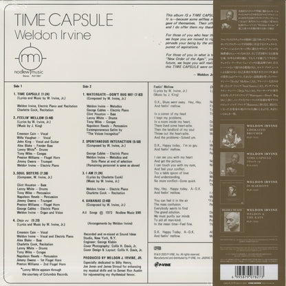 Weldon Irvine『Time Capsule』2023年JPN P-VineリイシューLP（PLP-7827）ウェルドン・アーヴィン名盤 Nodlew ジャケット裏