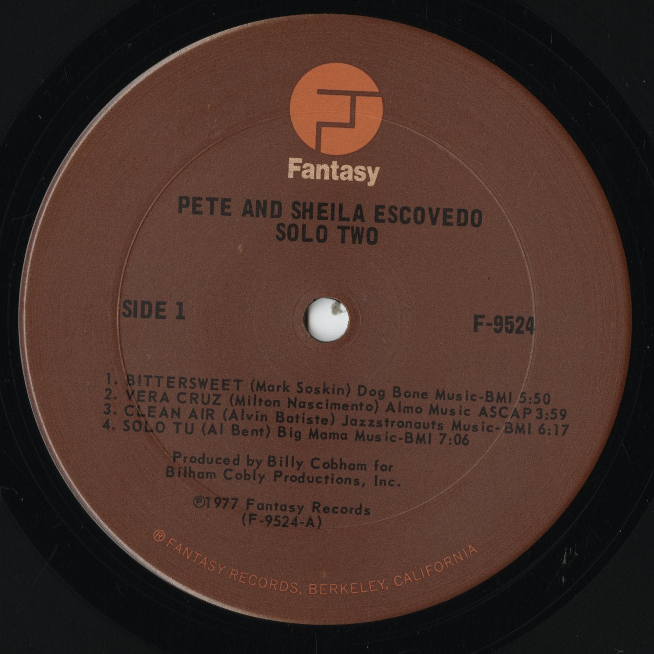 Pete & Sheila Escovedo - Solo Two (F-9524) LP 1977 US Fantasy｜中古LP