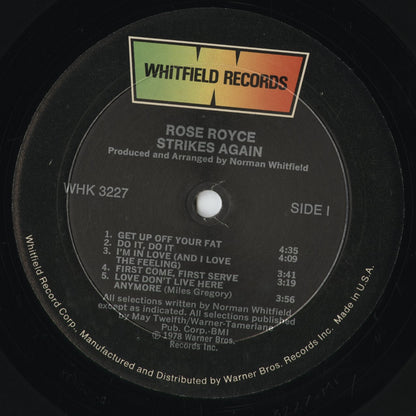Rose Royce - Strikes Again (WHK 3227) 1978 US Whitfield Records｜中古LP