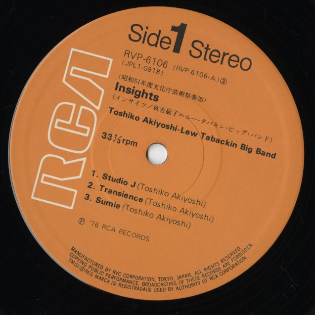Akiyoshi-Lew Tabackin Big Band / 秋吉敏子＋ルー・タバキン / Insights (RVP-6106)