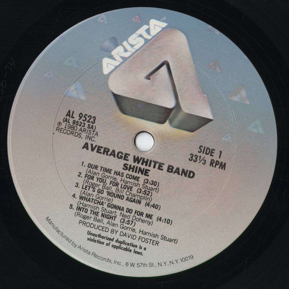 Average White Band - Shine (AL 9523) 1980 US Arista｜中古LP