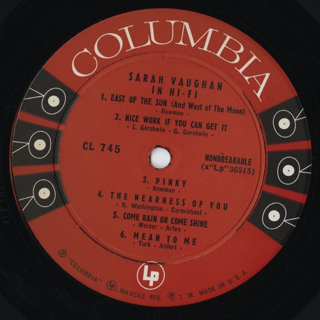 Sarah Vaughan / サラ・ヴォーン / Sarah Vaughan In Hi-Fi (CL745)