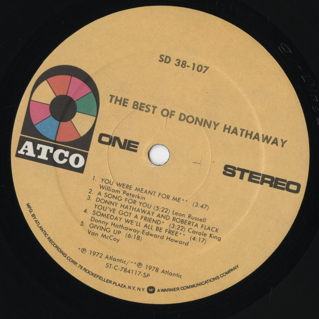 Donny Hathaway - The Best Of Donny Hathaway (SD 38-107) 1978 US Atco｜中古LP