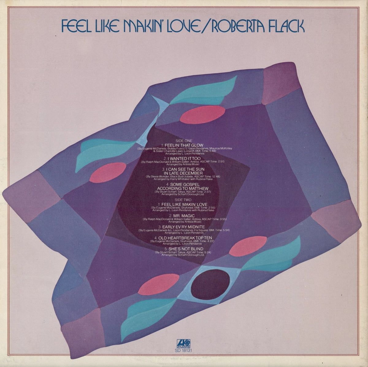 Roberta Flack – Feel Like Makin' Love (SD 18131) 1975 US Atlantic｜中古LP