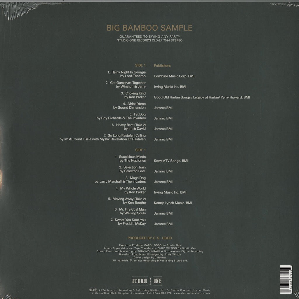 V.A. / Big Bamboo Sample (CLD LP 7024) Studio One REGGAE ROCKSTEAD Back