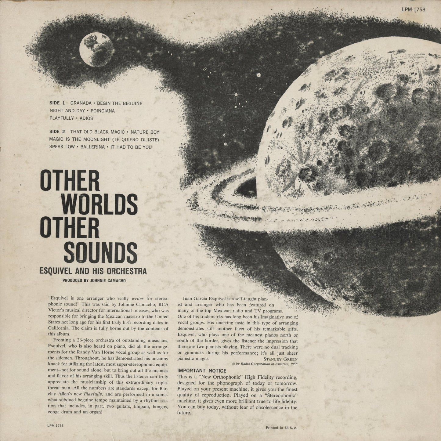Esquivel - Other Worlds Other Sounds - MONO (LPM1753) 1958 US RCA｜中古LP