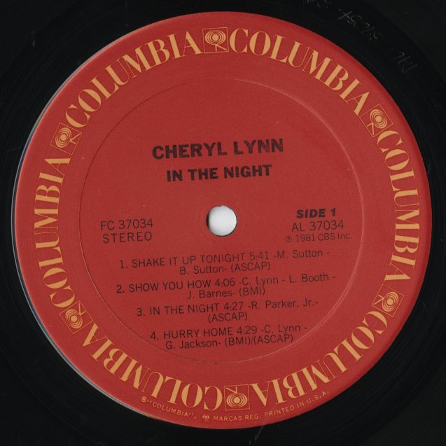Cheryl Lynn - In The Night (FC37034) LP 1981 US Columbia｜中古LP